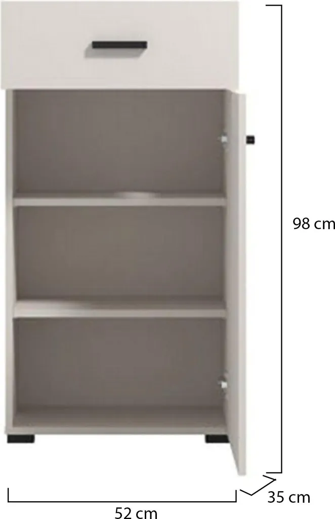 Offerta Mobile Ingresso Dmora Trevi 52cm - Bianco Crema con Cassetto - 3