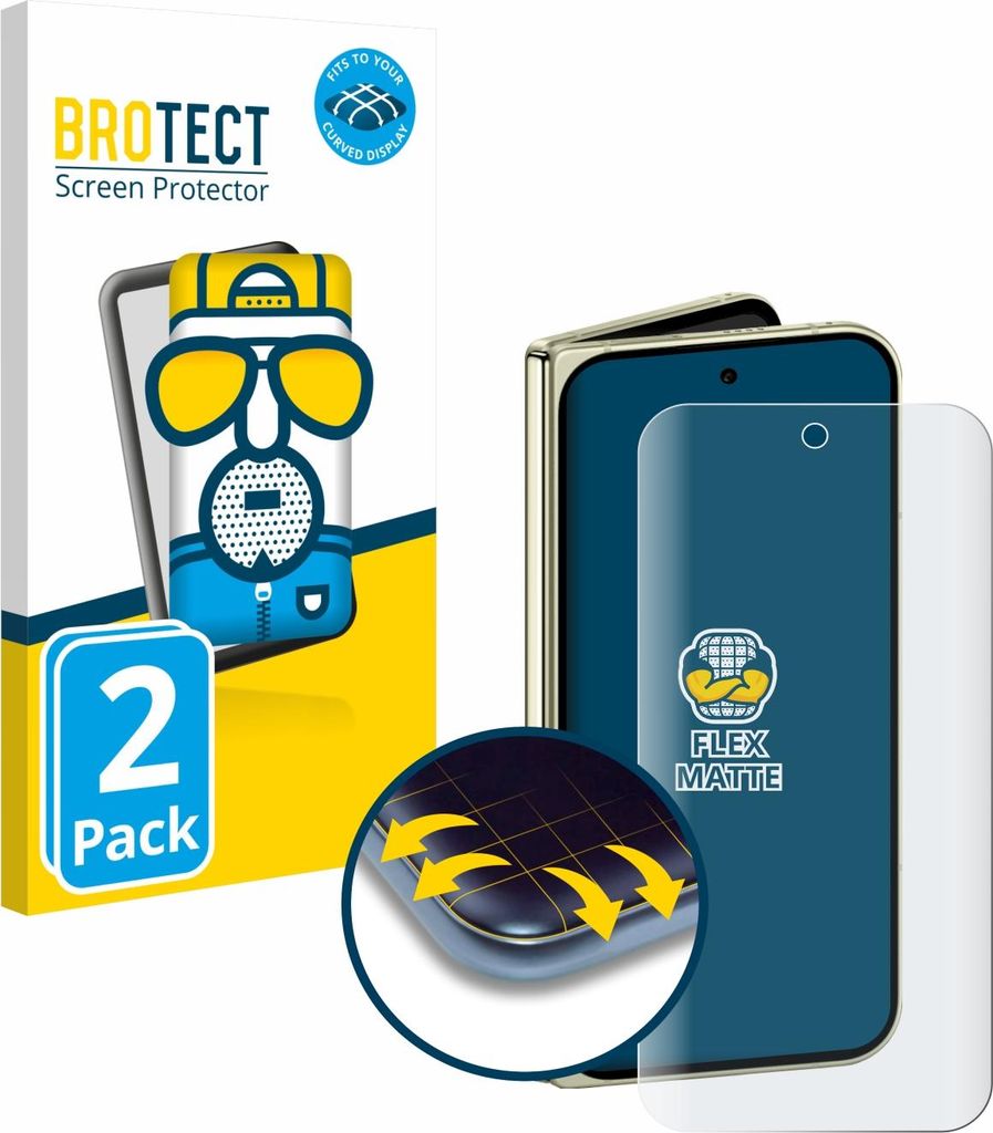 2x BROTECT Fullscreen Schutzfolie für Google Pixel 10 Pro Fold Displayschutz Folie Fullcover Matt Entspiegelungsfolie