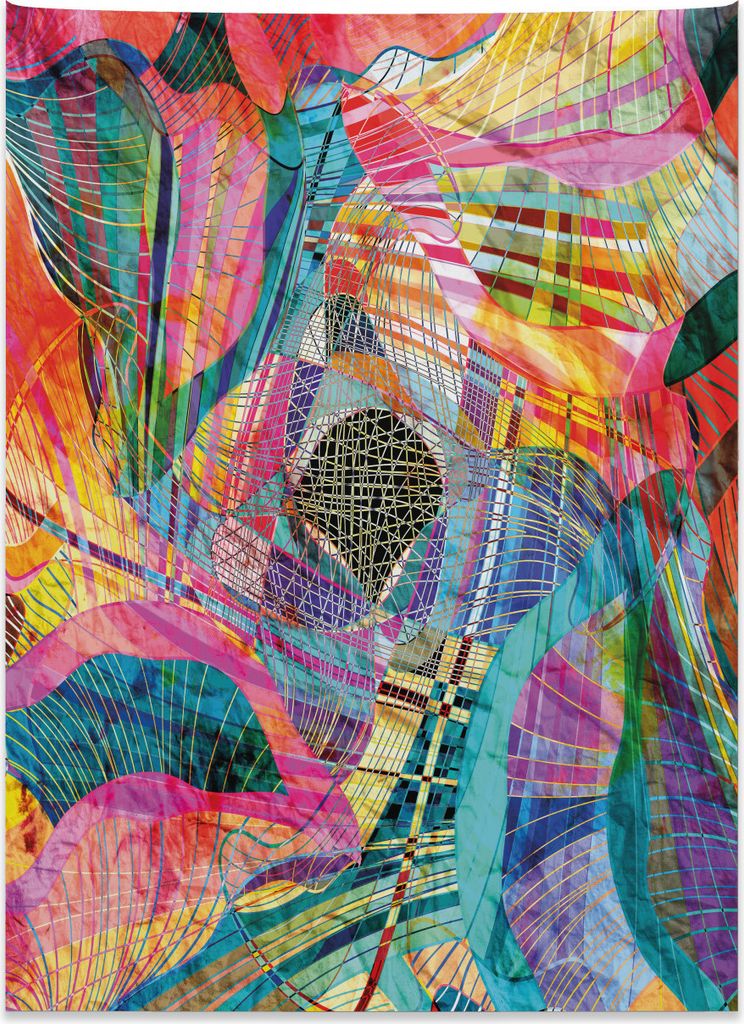 Abakuhaus Abstrakt Wandteppich, Retro künstlerische Grafik aus Weiches Mikrofaser Stoff Kein Verblassen Klare Farben Waschbar, 110 x 150 cm, Mehrf...