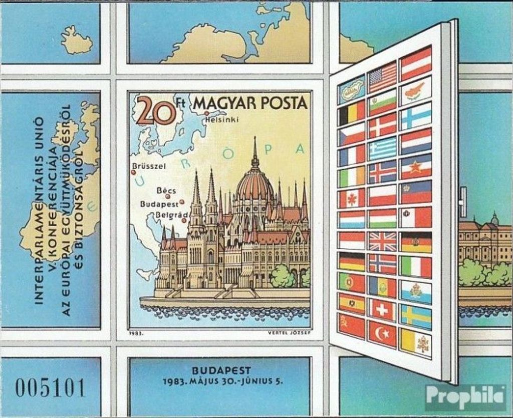Briefmarken Ungarn 1983 Mi Block163B (kompl.Ausg.) ungezähnte Ausgabe postfrisch Europa
