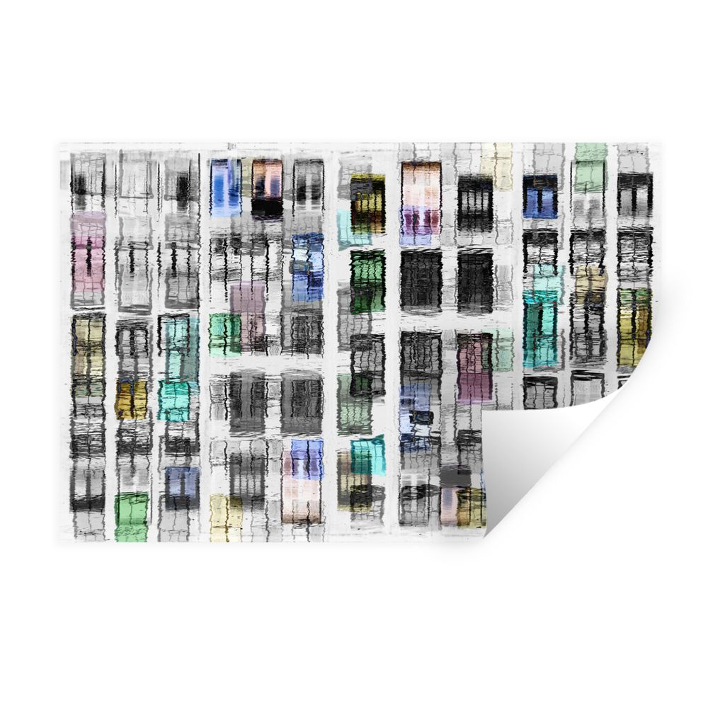 MuchoWow Wandtattoo Wandsticker Wandaufkleber Türen - Bunt - Abstrakt 30x20 cm Selbstklebend und Repositionierbar - Wierderverwendbar - Selbstkl...