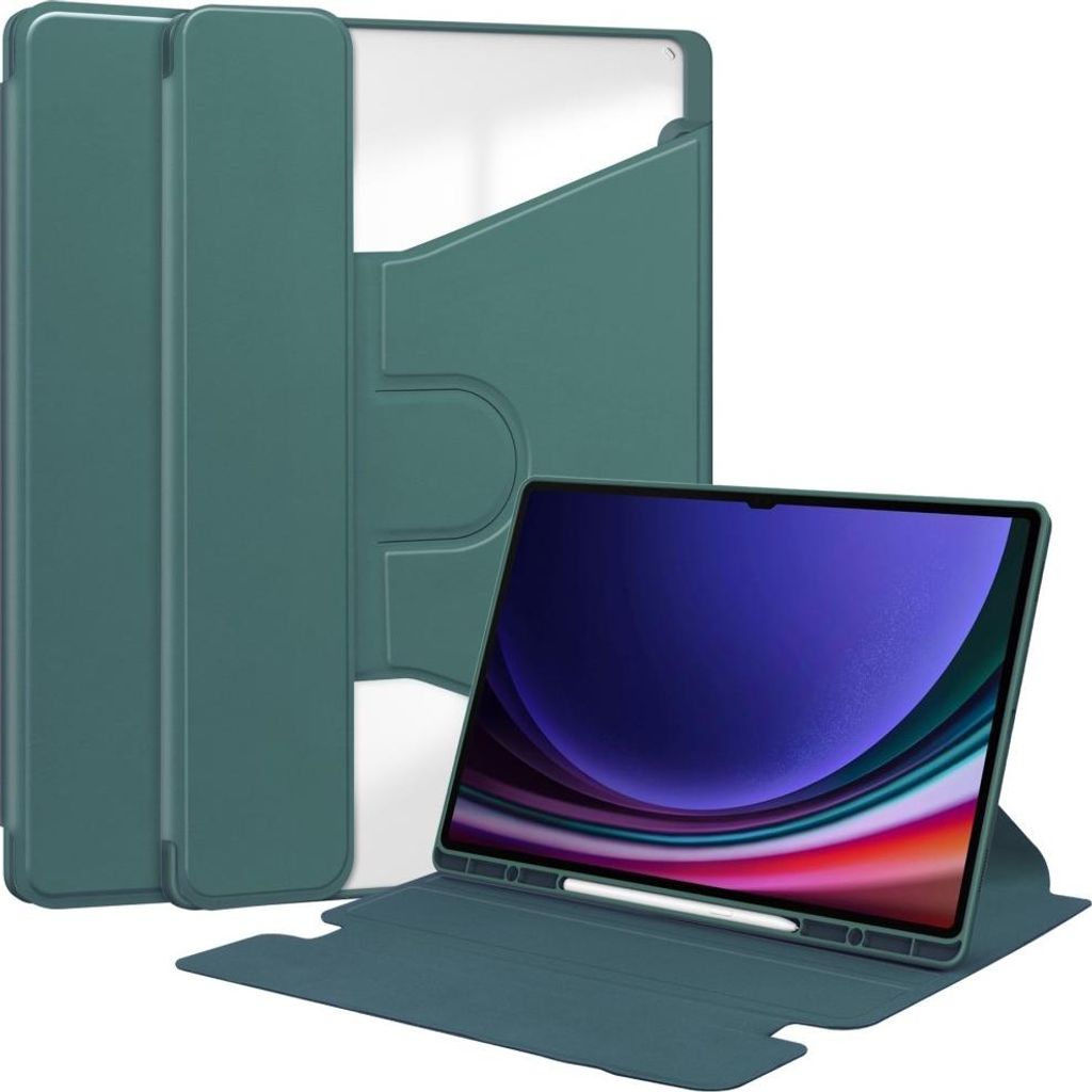 Samsung Galaxy Tab S10 Ultra Hülle - Coverup 360° Rotating Folio Klapphülle mit Schlaf/Wach-Funktion - Grün