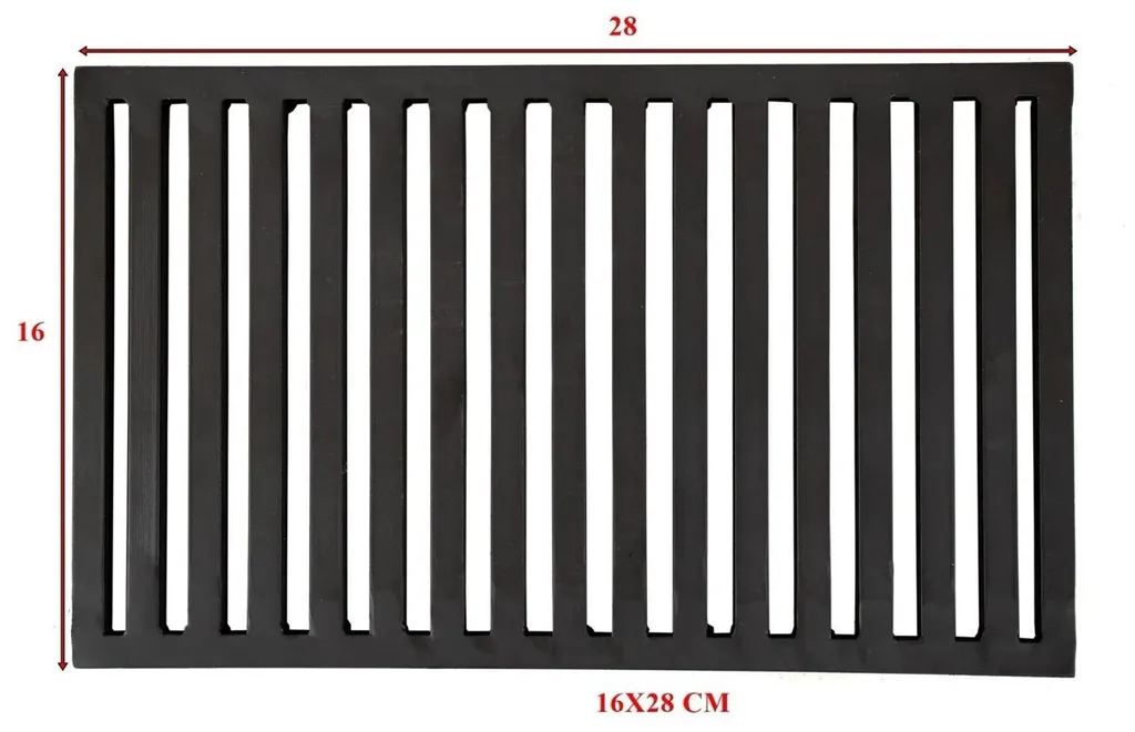 Griglia Camino in Acciaio 16x28 cm - Ricambio Spessore 16mm per Stufe