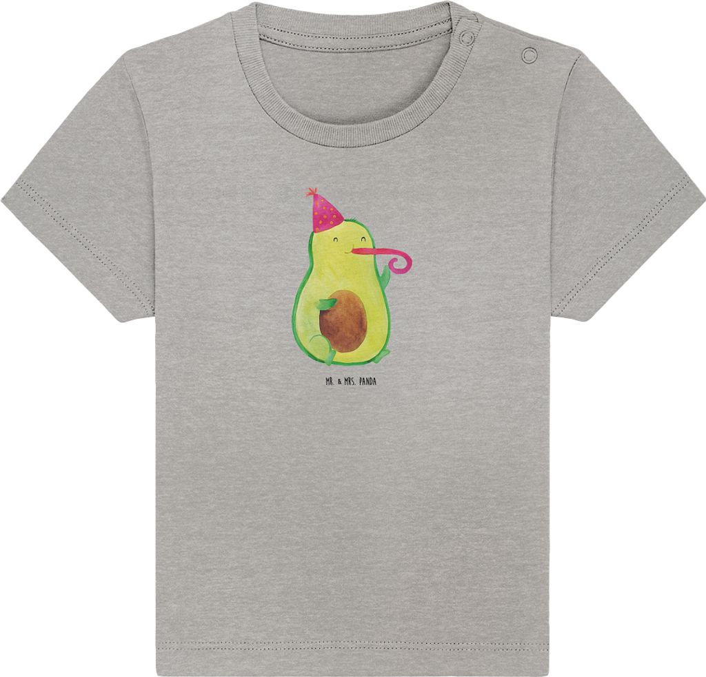 Mr. & Mrs. Panda T-Shirt Avocado Geburtstag 24. - 36. Monat - Heather Grey - Geschenk, Überraschung, Kleinkind Shirt, Party, Feier, Babyshirt, Bab...