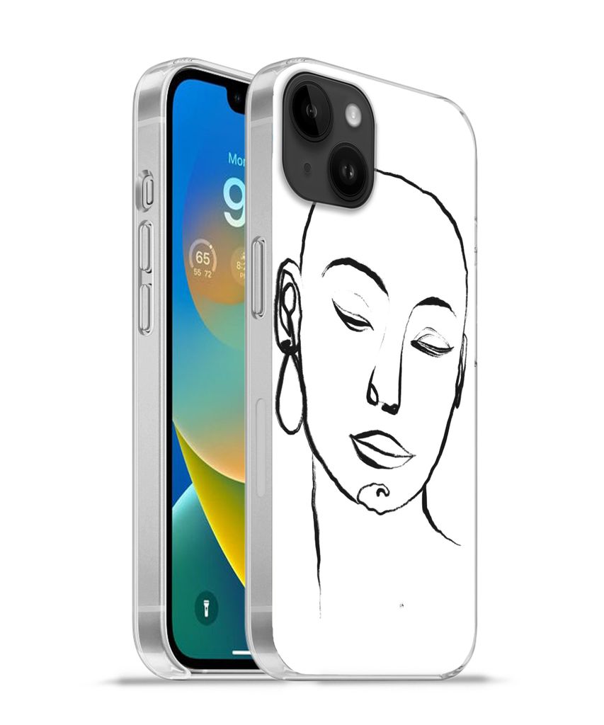 MuchoWow Handyhülle Schutzhülle Hülle für Apple iPhone 14 Plus - Soft case Frau - Gesicht - Porträt Silikon Softcase Handy Hülle - Abbildung