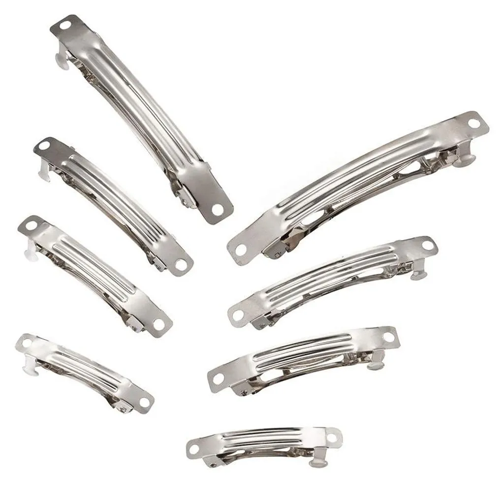 Support Barrette Cheveux en Métal Platine - Lot de 100 Pièces Multi-Tailles