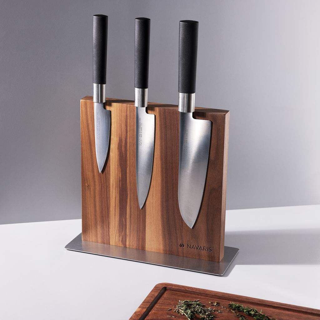 Massiv Holz Messerblock Messer Block Messerständer Messerhalter Messerhalterung 