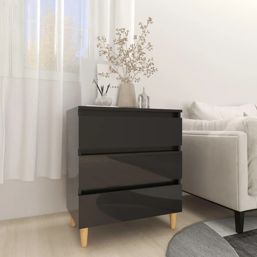 vidaXL Credenza nera lucida 60x35x69 cm materiale a base di legno