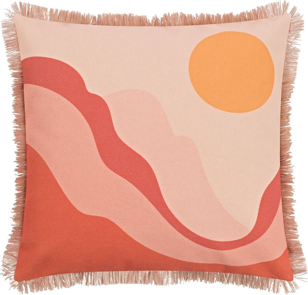 Kissenhülle - Pfirsich - Rosa - Polyester - Baumwolle - 45 x 45 cm - mit Reißverschluss