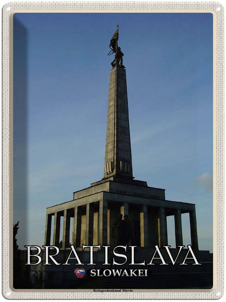vianmo Blechschild 40x30 cm Bratislava Slowakei Kriegerdenkmal Slavin Bildmotiv Reisemotiv Abenteuer Reisen