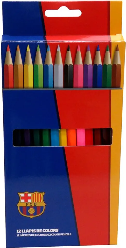 Crayons de couleur Fc Barcelona lot de 12 mine anti-casse pour coloriage