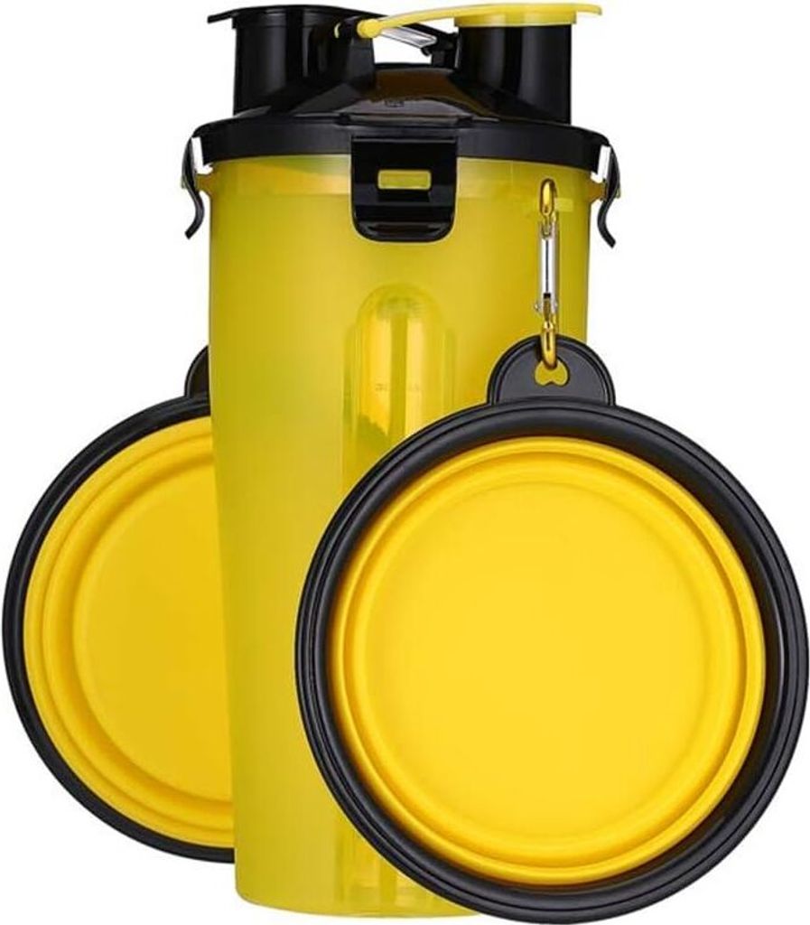 Tragbare Hunde-Wasserflasche mit 2 faltbaren Näpfen, 1 Produktbild 