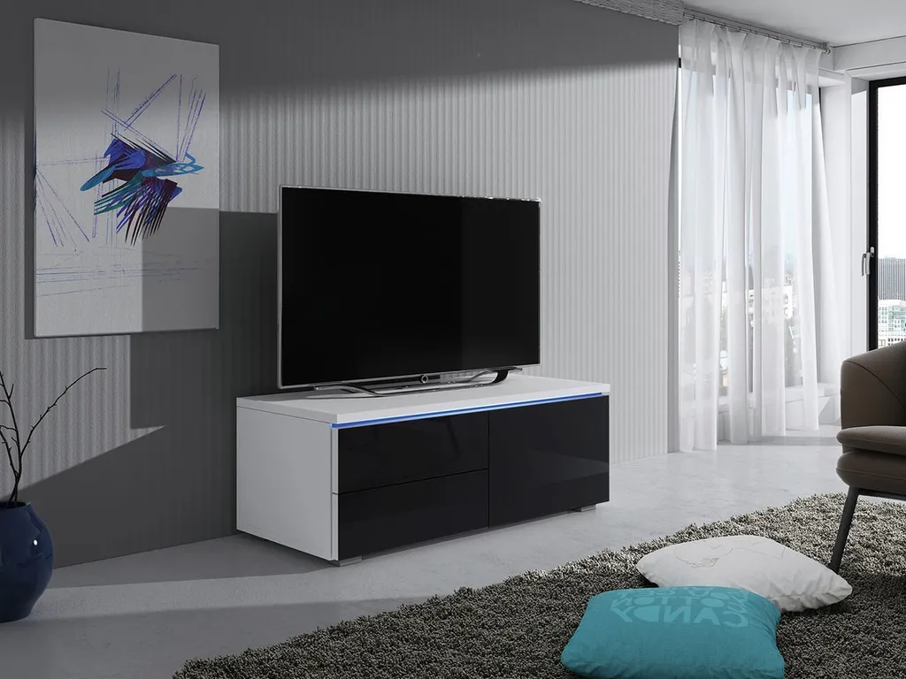 Meuble TV LED FERNS 11 : fini les câbles visibles avec ce design noir