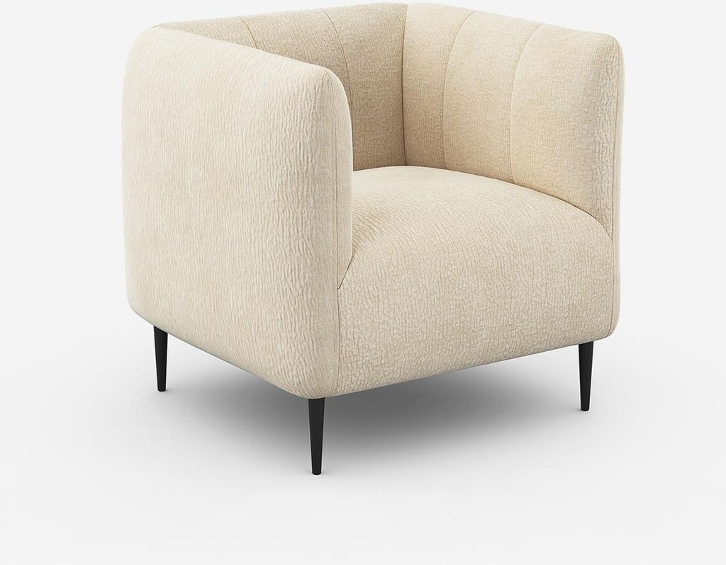 Design-Polstersessel Aprica, chenillegepolstert, ideal fürs Wohnzimmer - Wollweiß