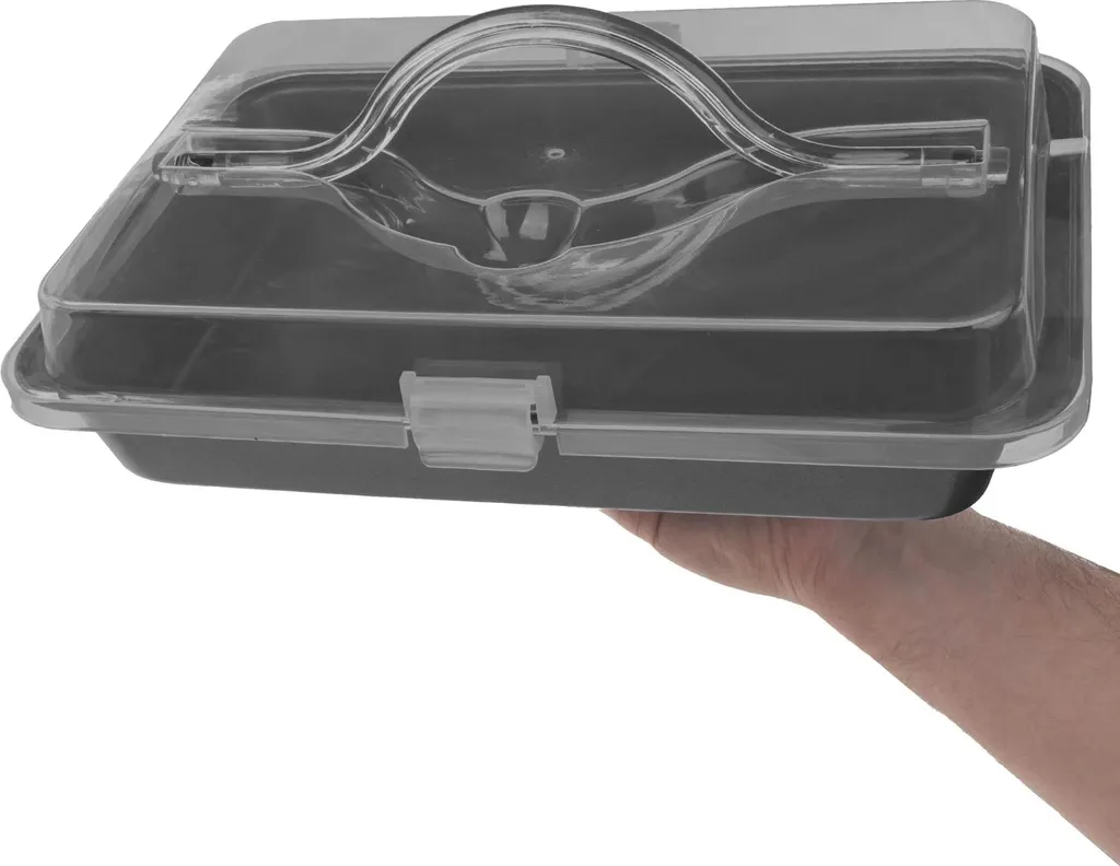 Teglia da Forno 38x28 Marrone Antiaderente Grattacielo con Coperchio