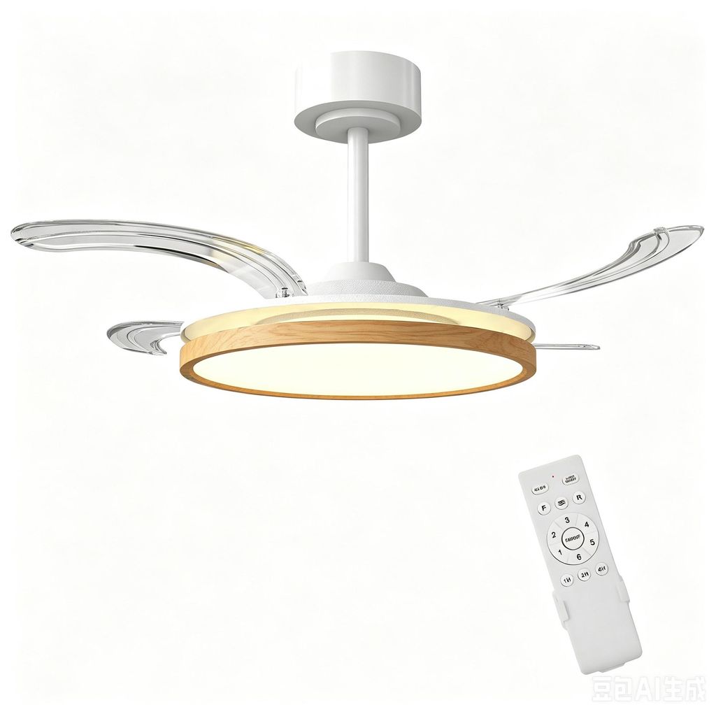 HOMCOM Plafondventilator met LED-verlichting, intrekbare Productafbeelding 