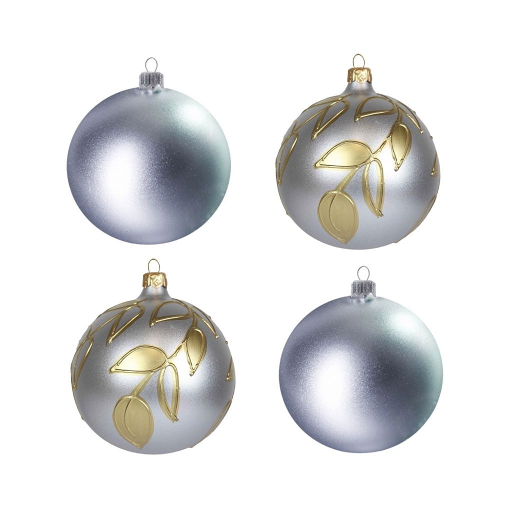 Set silberne Weihnachtskugeln