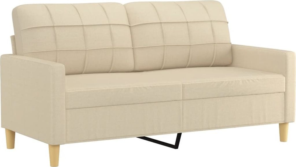 vidaXL 2-Sitzer-Sofa Creme 140 cm Stoff Produktbild 