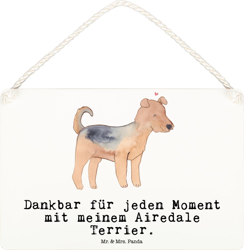 Mr. & Mrs. Panda Holzschild Airedale Terrier Moment DIN A6 Produktbild 