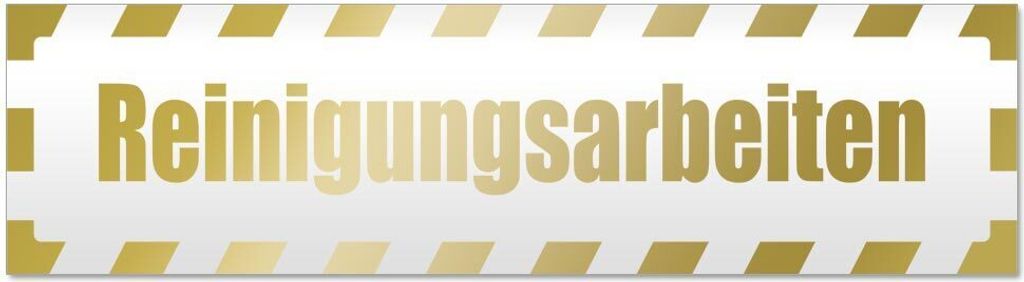 Kiwistar Reinigungsarbeiten gestreift Magnetschild Schild magnetisch - 30cm Gold - Magnetfolie für Auto PKW Kfz