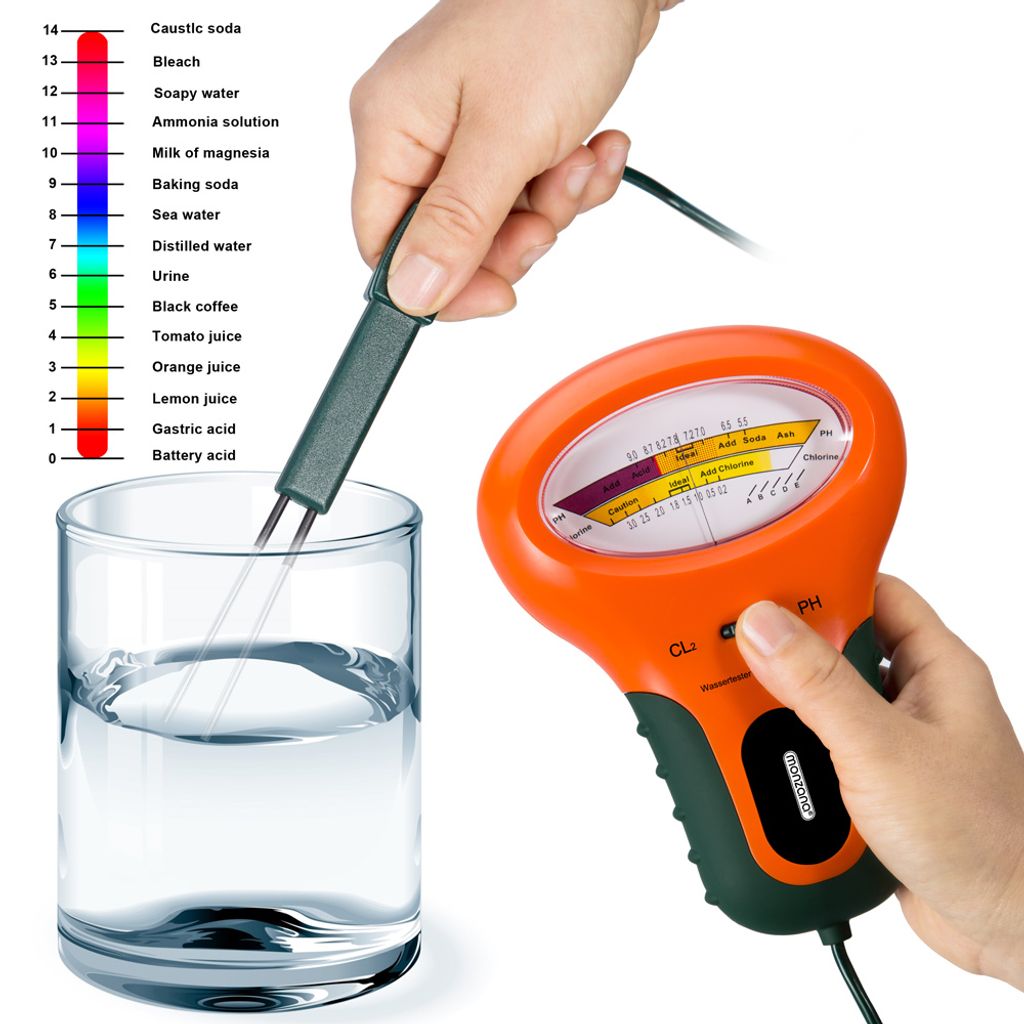 1x Pool Elektronischer Wassertester Wassertest Messgerät Chlor pH Wert Test 