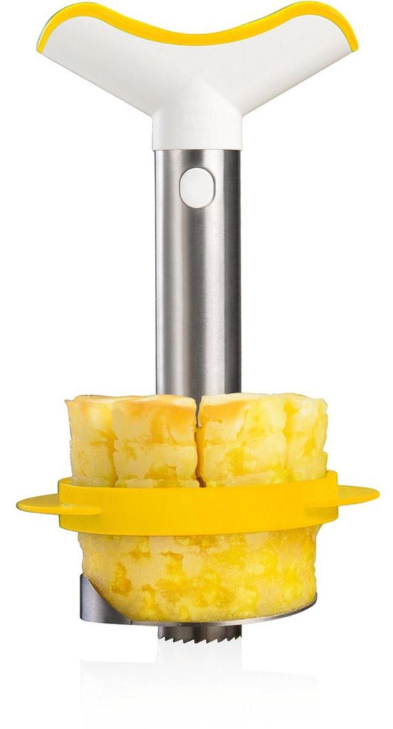 Vacu Vin Ananasschneider & Wedger Edelstahl/Gelb, Gelber Griff