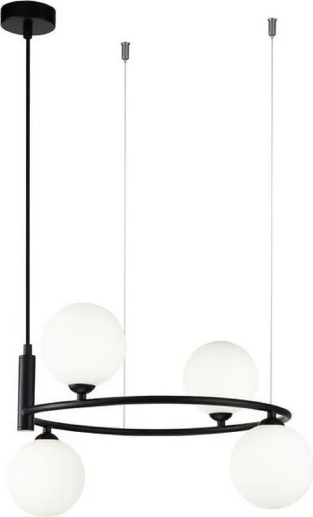 Lustre moderne en métal et verre - Lampe à suspendre réglable Ø 39 cm
