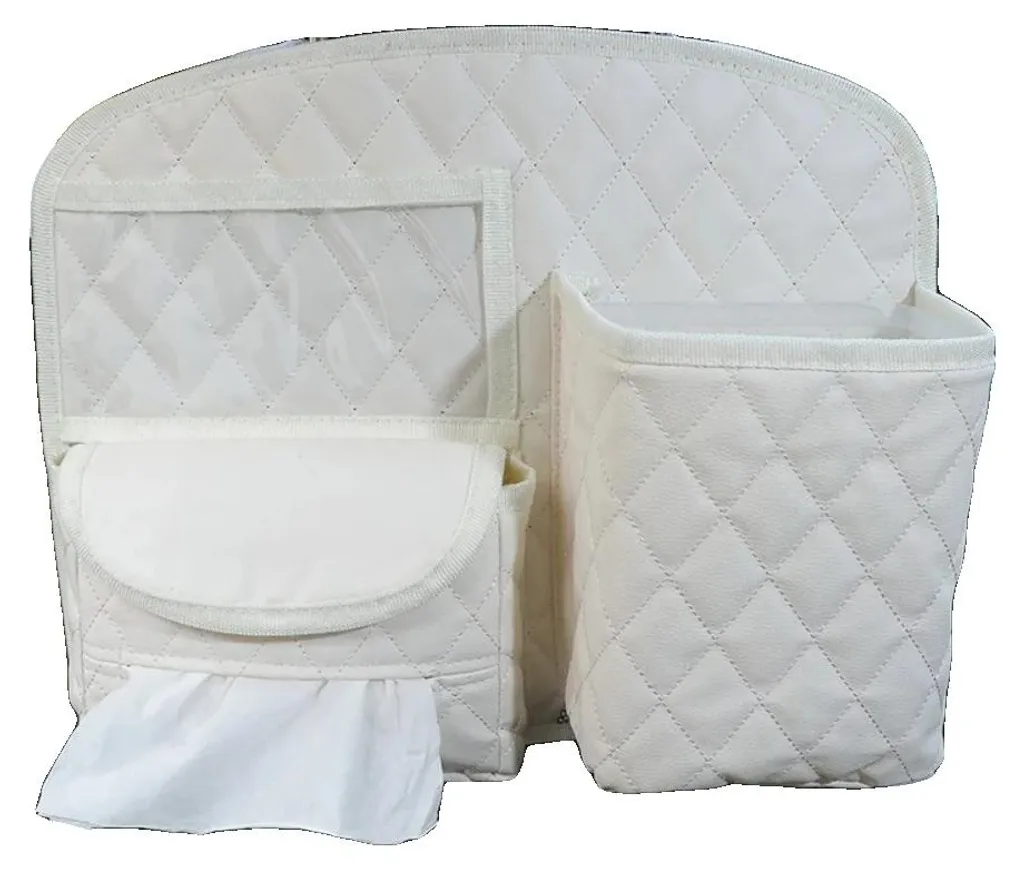 Mini poubelle de voiture universelle blanche et organisateur de bord