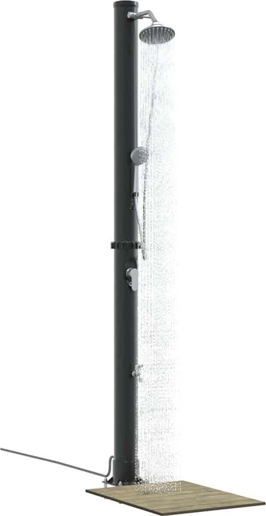 Außen Solardusche Schwarz 217 cm PVC und Aluminium