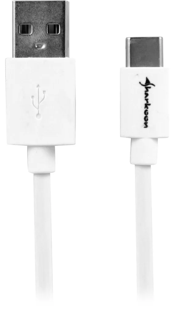Câble USB-C Sharkoon blanc 1.5m idéal pour brancher votre smartphone