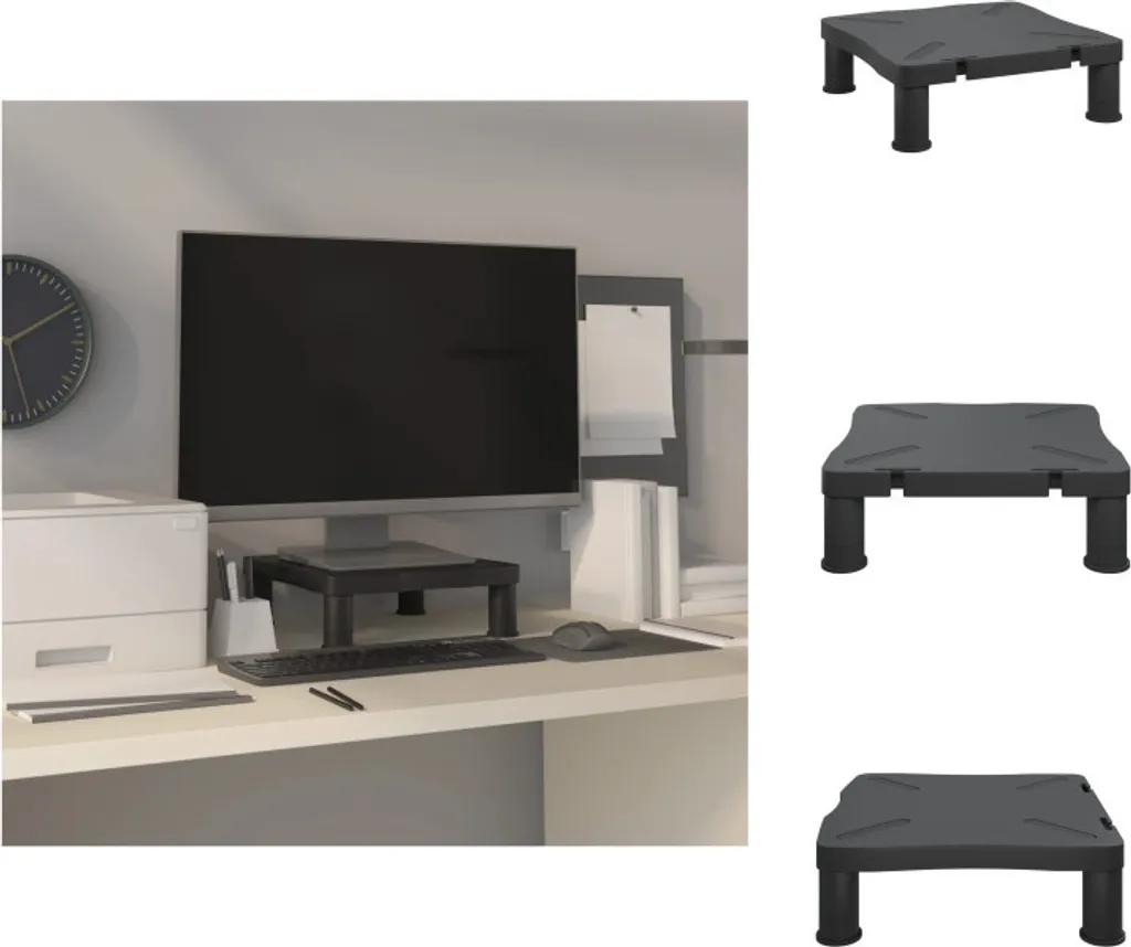 Supporto Monitor vidaXL Nero 33,5x34x10,5 cm | Rialzo Ergonomico TV