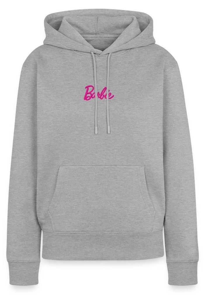 Spreadshirt Barbie Logo Stick Geschenkidee Damen Premium Hoodie, S, Grau meliert