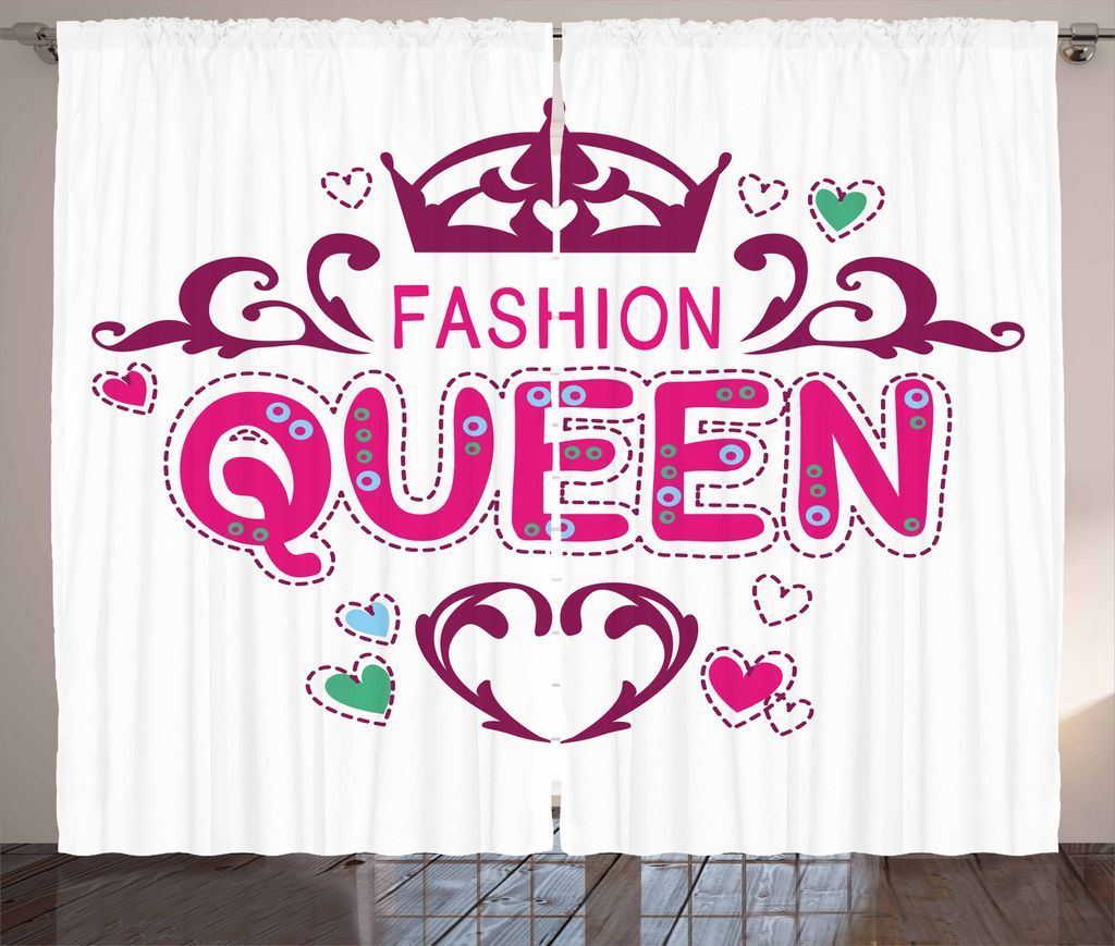 ABAKUHAUS Königin Rustikaler Gardine, girlish Mode, Schlafzimmer Kräuselband Vorhang mit Schlaufen und Haken, 280 x 175 cm, Getrocknete Rose Rosa