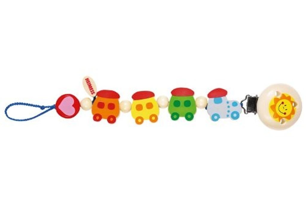 Goki 762620 - Schnulerkette Zug II, Holz 4011534626204