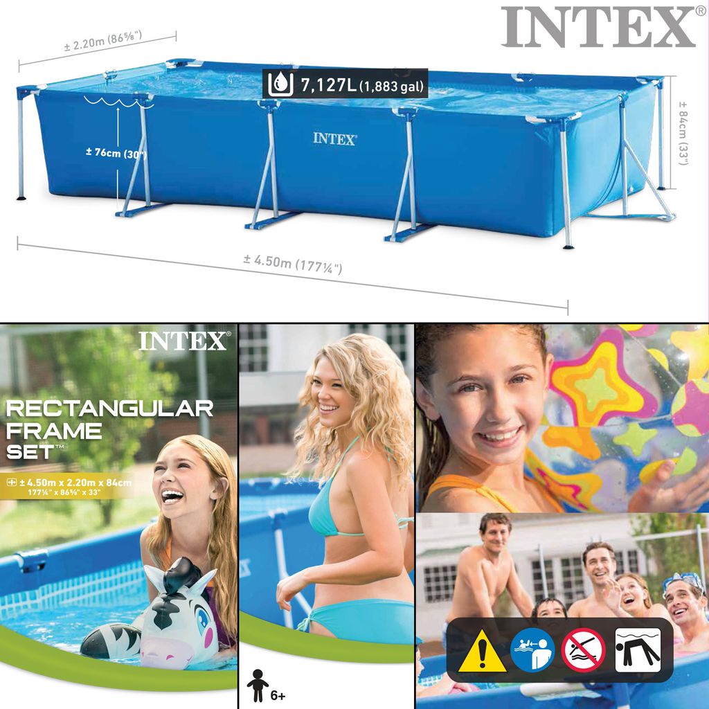 INTEX Frame Pool - Set Family 450 x 220 x 84 cm, Farbe: Produktbild 33