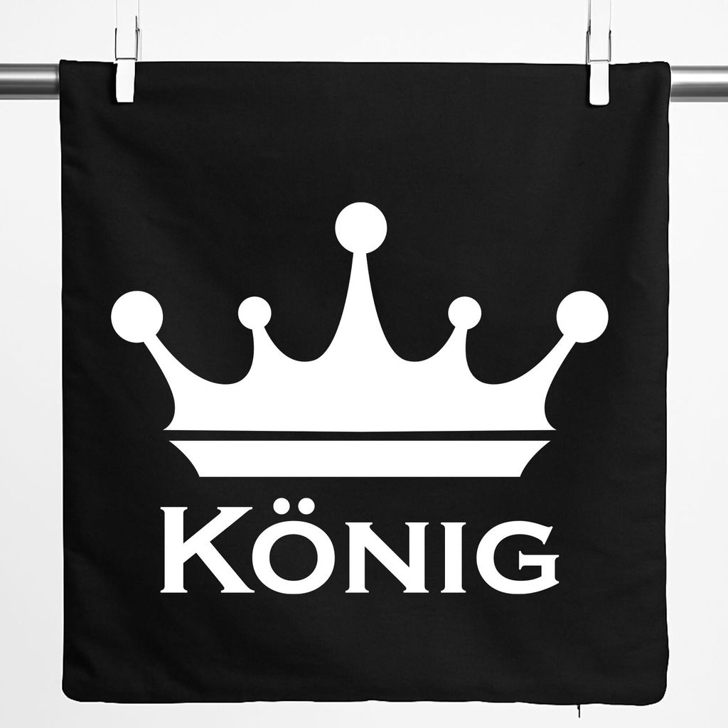 Huuraa Kissenbezug König Schützenkönig 40x40cm Black Baumwolle Dekokissenbezug Geschenkidee