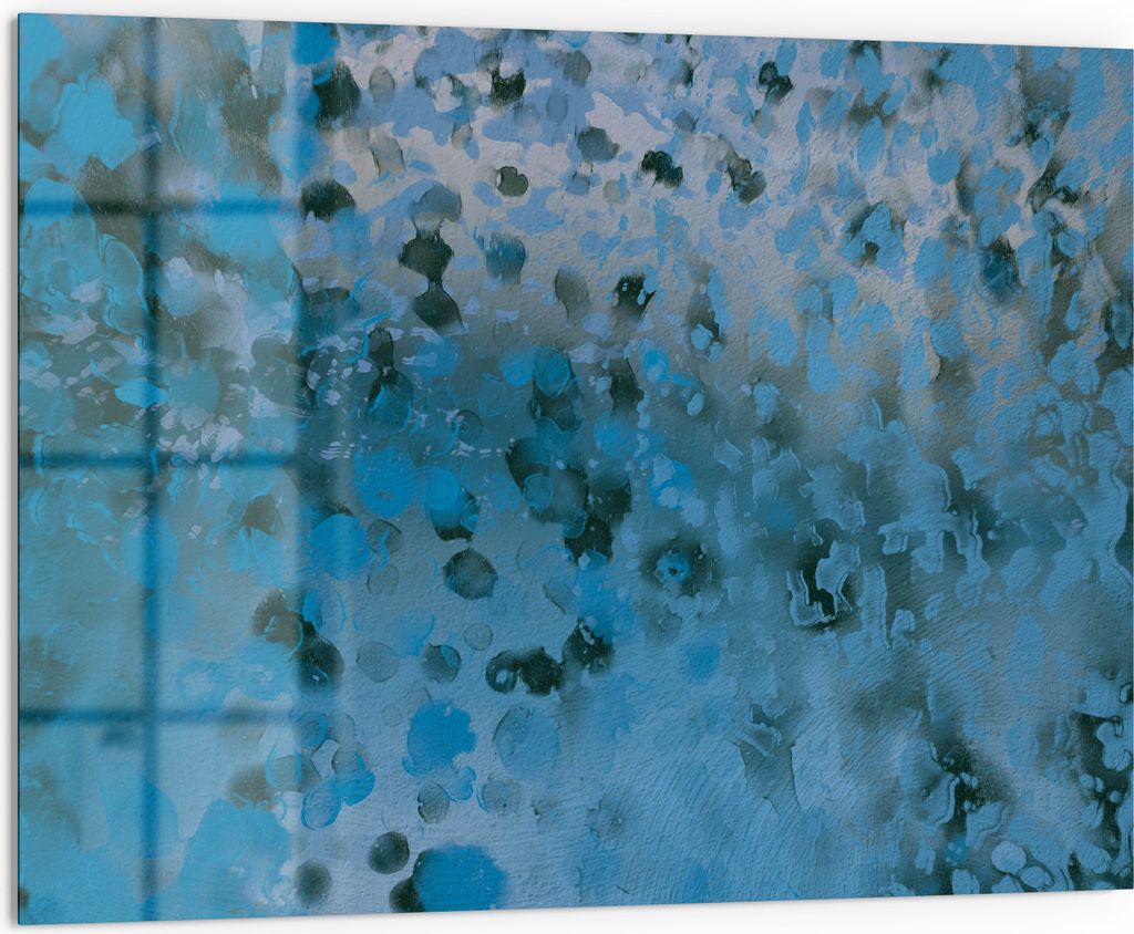 DEQORI Küchenrückwand Glas 80x60 cm 'Blauer Traum' Spritzschutz Bad Rückwand Küche