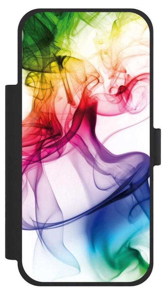 NIVOCASE Klapphülle für Apple iPhone 17 Pro Max Handyhülle aus Kunst Leder NIVOflip schwarz Farbe Regenbogen Wasser