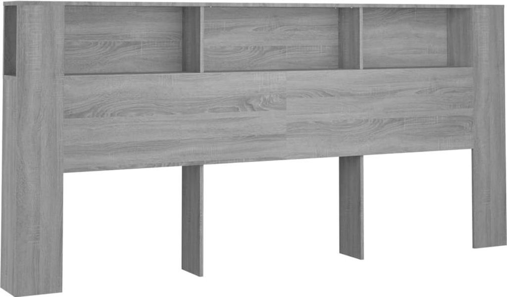 vidaXL Kopfteil mit Ablagen Grau Sonoma 220x18,5x104,5 cm Produktbild 