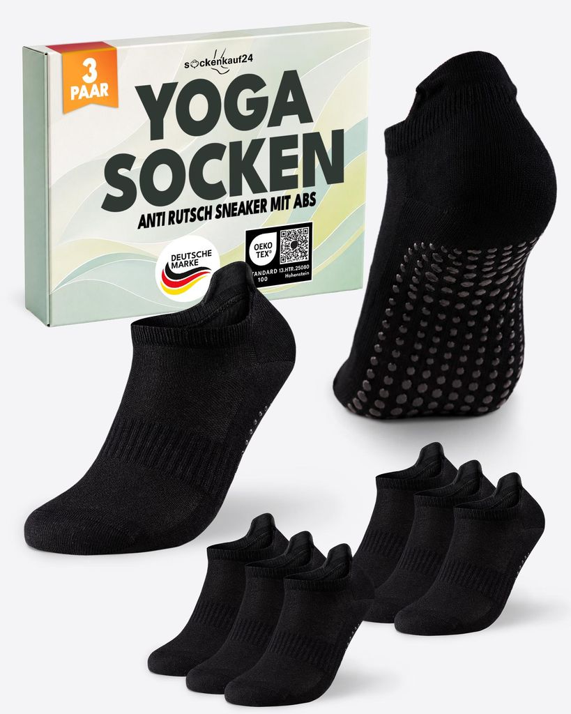 Pilates Yoga Sneaker Socken  Damen Herren ABS-Noppen - Produktbild 