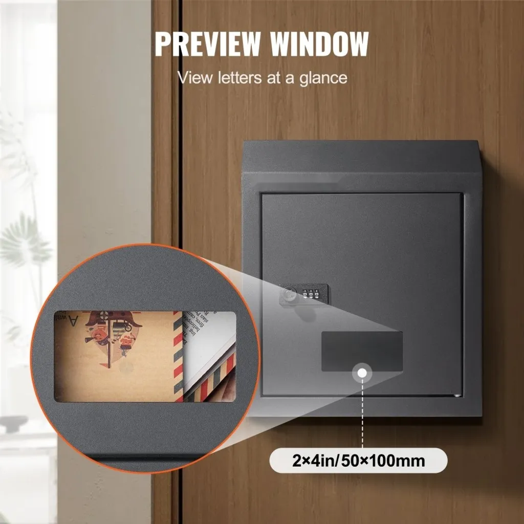 Façade de boîte aux lettres encastrée design avec serrure à code sécurisée - 6