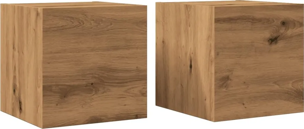 Set de 2 Meubles TV Muraux Chêne Artisan 30cm Rangement Discret et Chic