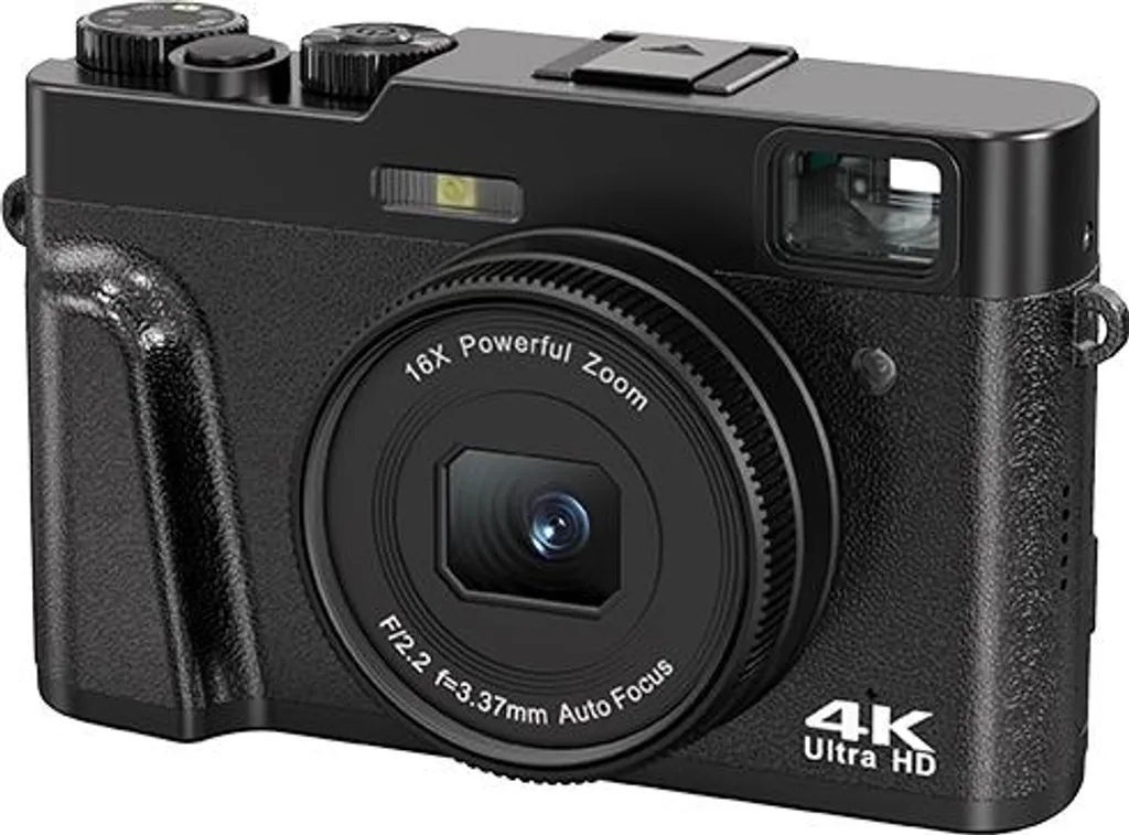 Appareil Photo Numérique 48MP Zoom 16x avec Griffe pour Flash Externe