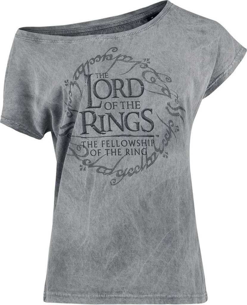Der Herr der Ringe T-Shirt Damen Middle Earth Map grau S