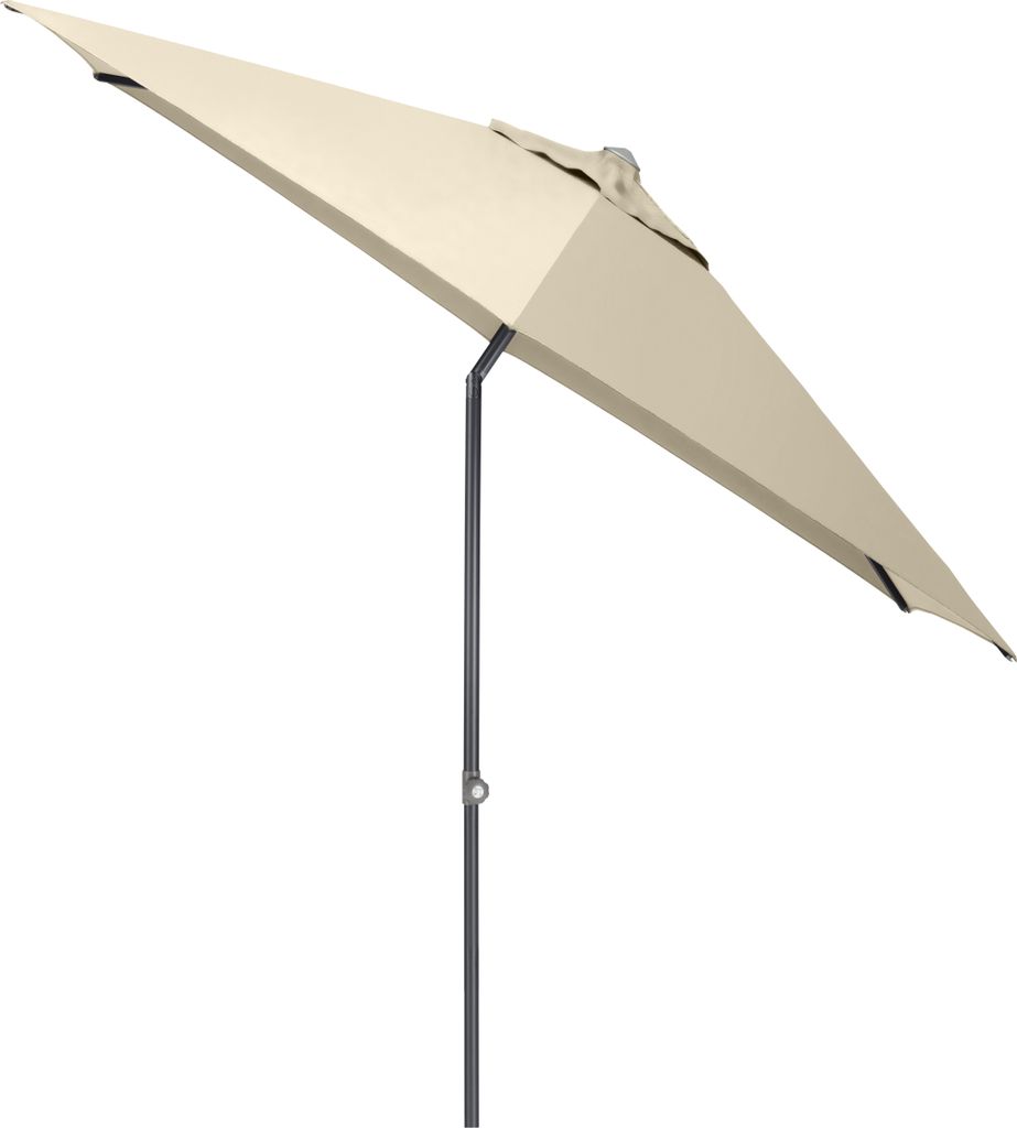 KETTLER Easy Push Schirm Ø 230 cm, UPF 50+, anthrazit matt/ natur, Aluminium/Polyester mit PolyurethanBeschichtung
