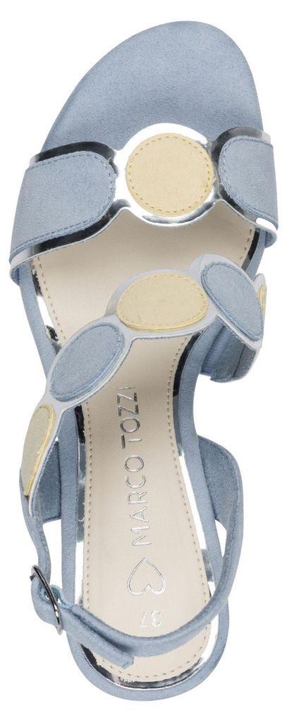 MARCO TOZZI Damen Sandale bequeme und weiche Damensandale Schnalle 2-28347-42, Größe:39 EU, Farbe:Blau