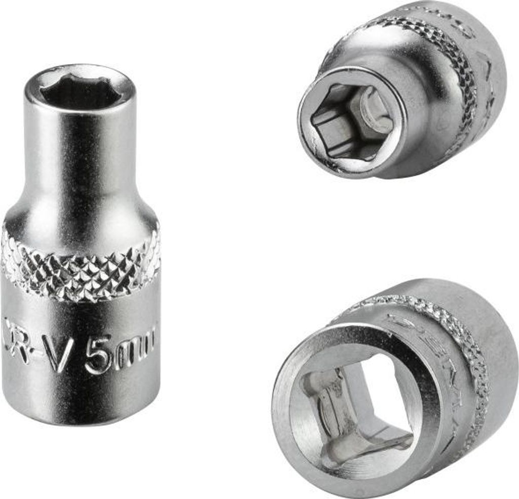 Stecknuss Sechskant 5mm 6 Kant 1/4" kurz (CR-V)