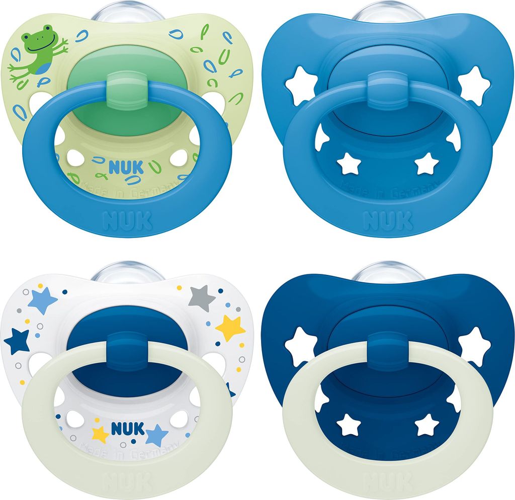 NUK Signature Schnuller Silikon Gr.3 – Blau, 4er Set, Produktbild 