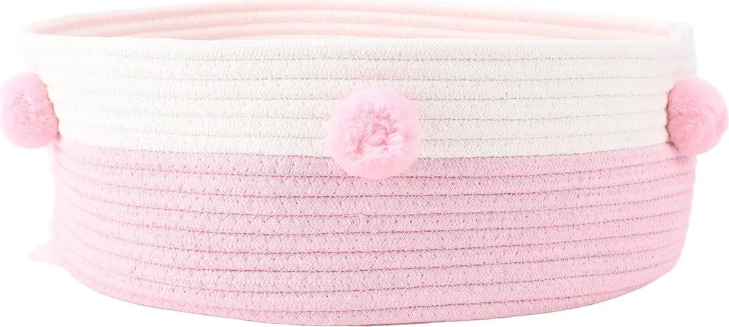 Griffoir lit chat ouaté tricoté main rose avec tapis de couchage intégré