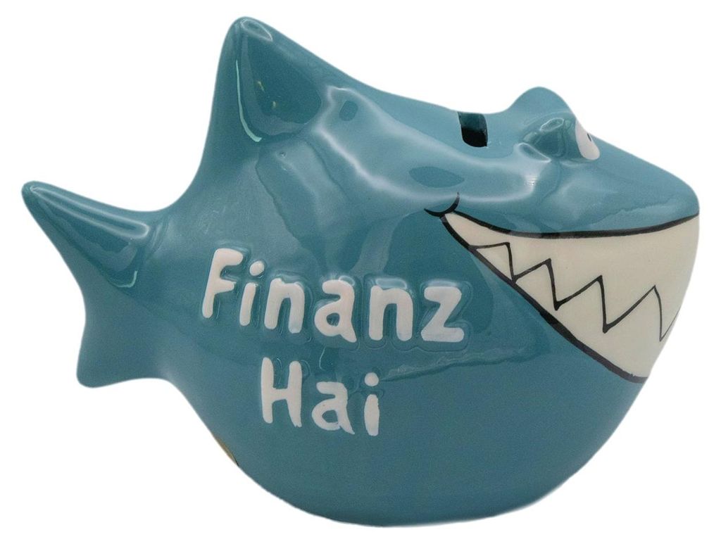 Finanzhai Spardose - Sparbüchse Fisch aus Keramik Produktbild 